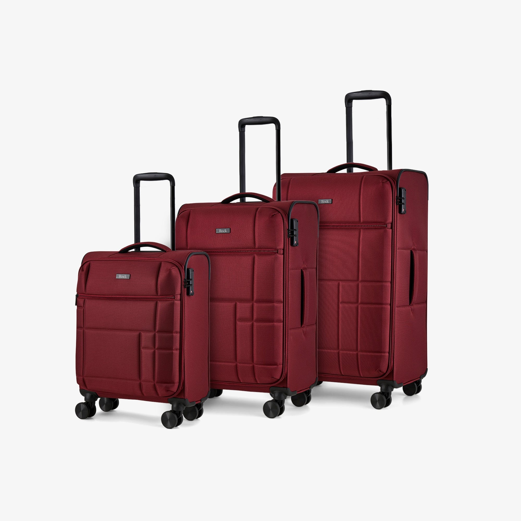 Tokyo Set of 3 Suitcases in Wine Red
