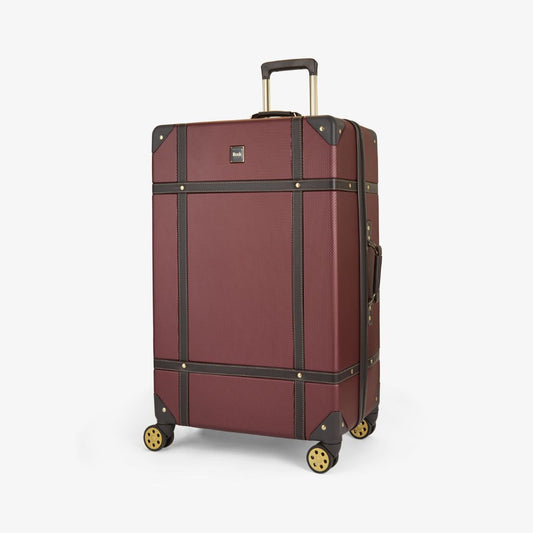 Vintage Large Suitcase in Burgundy